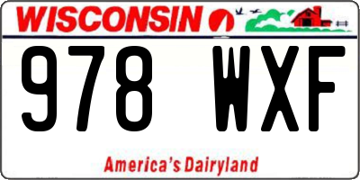 WI license plate 978WXF