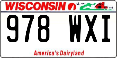 WI license plate 978WXI