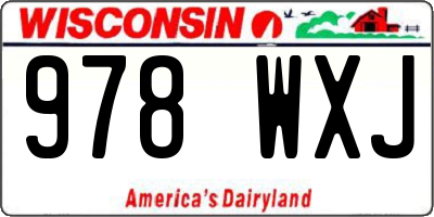 WI license plate 978WXJ