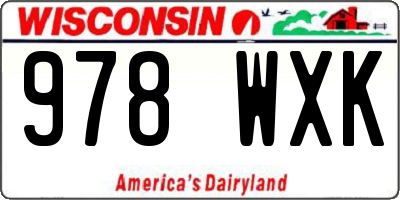 WI license plate 978WXK