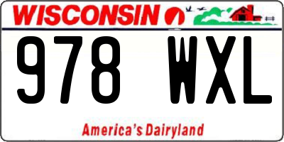 WI license plate 978WXL
