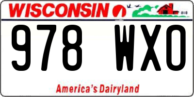 WI license plate 978WXO