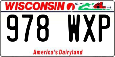 WI license plate 978WXP
