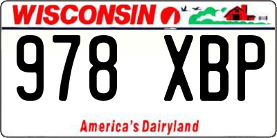 WI license plate 978XBP