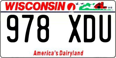WI license plate 978XDU