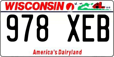 WI license plate 978XEB