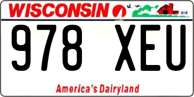 WI license plate 978XEU