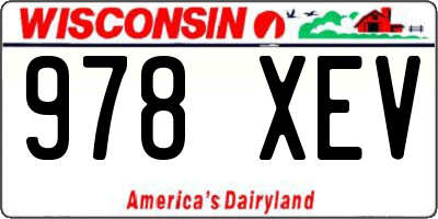 WI license plate 978XEV