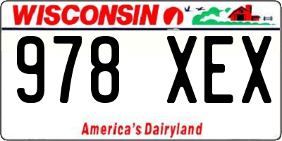 WI license plate 978XEX