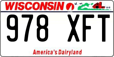 WI license plate 978XFT