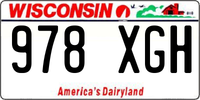 WI license plate 978XGH