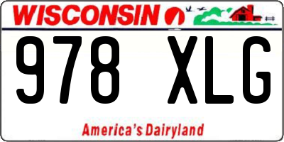 WI license plate 978XLG