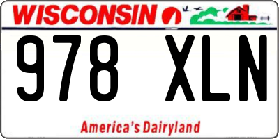 WI license plate 978XLN