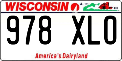 WI license plate 978XLO