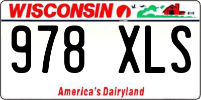 WI license plate 978XLS