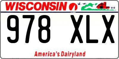 WI license plate 978XLX