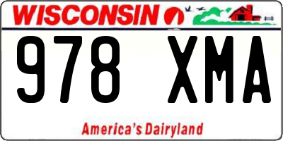 WI license plate 978XMA