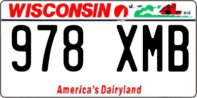 WI license plate 978XMB