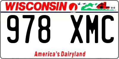 WI license plate 978XMC