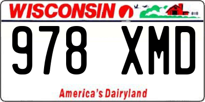 WI license plate 978XMD