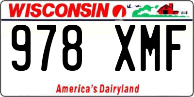 WI license plate 978XMF