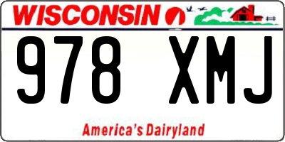 WI license plate 978XMJ