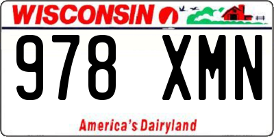 WI license plate 978XMN
