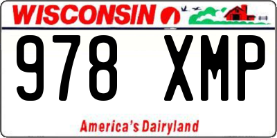 WI license plate 978XMP
