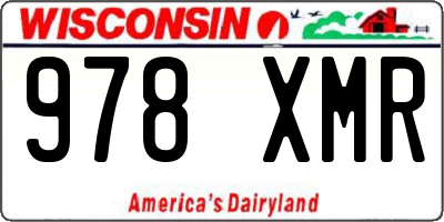 WI license plate 978XMR