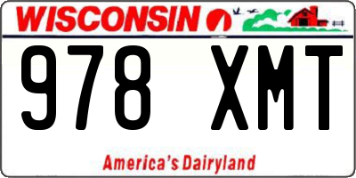 WI license plate 978XMT