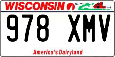 WI license plate 978XMV