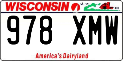 WI license plate 978XMW