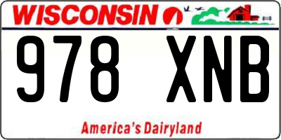 WI license plate 978XNB