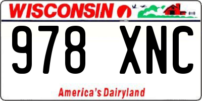 WI license plate 978XNC