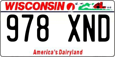 WI license plate 978XND