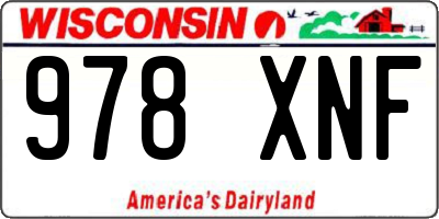 WI license plate 978XNF