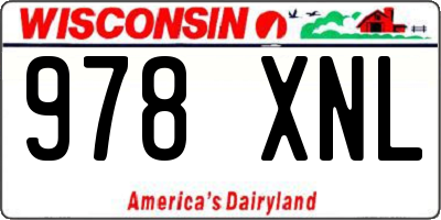 WI license plate 978XNL