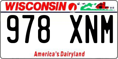 WI license plate 978XNM