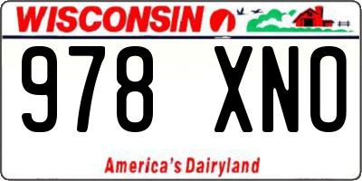 WI license plate 978XNO