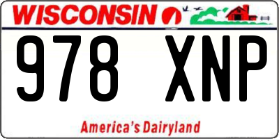 WI license plate 978XNP
