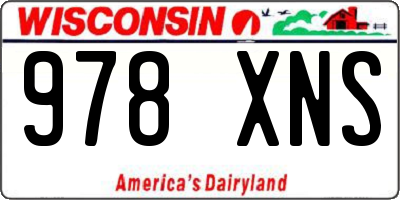 WI license plate 978XNS
