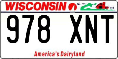 WI license plate 978XNT