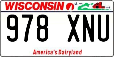 WI license plate 978XNU