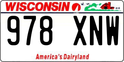 WI license plate 978XNW