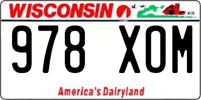 WI license plate 978XOM