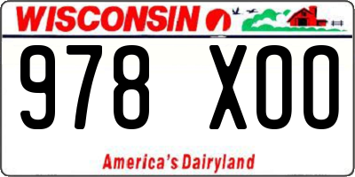 WI license plate 978XOO