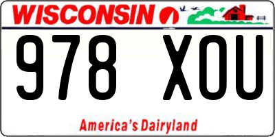 WI license plate 978XOU