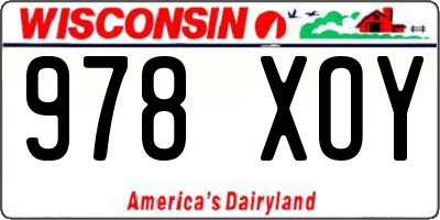 WI license plate 978XOY