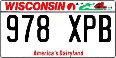 WI license plate 978XPB