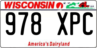 WI license plate 978XPC